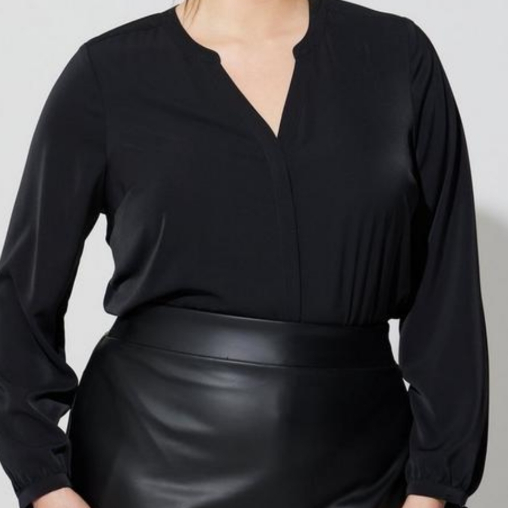 Black button up top